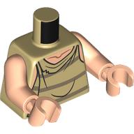 Torso Smock Tattered with Dark Tan Stripes and Knot, Light Nougat Neck and Shoulders Pattern / Light Nougat Arms / Light Nougat Hands: {тухлено жълт}