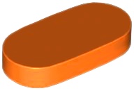Tile, Round 1 x 2 Oval: {ярко оранжев}