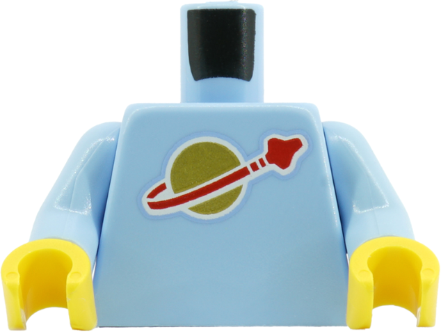 Torso with Classic Space Logo High on Torso Pattern, Inside with Ribs (second reissue) / Bright Light Blue Arms / Yellow Hands (BAM): {светло кралско син}