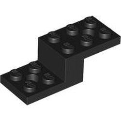 BRICK 1X2X1 1/3 W/ 2 PLATES 2X2: {черен}