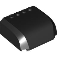 Windscreen 5 x 6 x 2 Curved Top Canopy with 4 Studs: {черен}