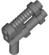 Minifigure, Weapon Gun, Two Barrel Pistol - 8-Rib Top Barrel: {тъмно каменно сив}