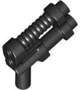 Minifigure, Weapon Gun, Two Barrel Pistol - 8-Rib Top Barrel: {черен}