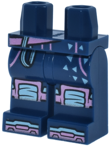 Hips and Legs with Metallic Pink and Metallic Light Blue Belt, Trim, Triangles, Knee Pads and Boot Tips Pattern: {земно син}