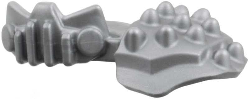 Minifigure Armor Shoulder Pad with Spikes and Face Guard: {сребърно метален}