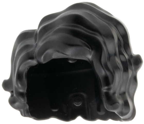 Minifigure, Hair Mid-Length Tousled, Wavy and Parted on Right: {черен}