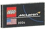 Tile 2 x 4 with LEGO and McLaren Logos, United States of America (USA) Flag and White '2024' Pattern: {черен}