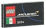 Tile 2 x 4 with LEGO and McLaren Logos, Mexico Flag and White '2024' Pattern: {черен}