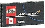 Tile 2 x 4 with LEGO and McLaren Logos, Canada Flag and White '2024' Pattern: {черен}