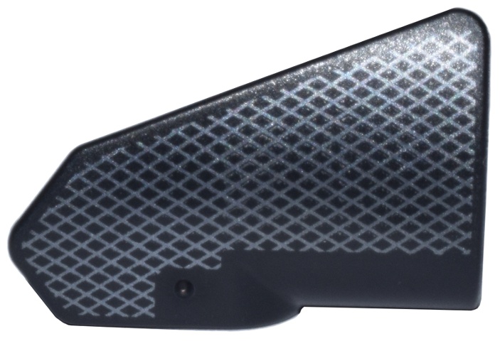 Technic, Panel Fairing # 8 Very Small Smooth Short, Side B with Silver Lattice Grid Pattern: {черен}
