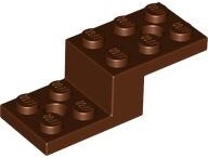 STONE 1X2X1 1/3 W. 2 PLATES 2X2: {червеникаво-кафяв}