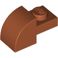 BRICK, 1X2X1, BOW, W/ CUTOUT: {тъмно оранжев}