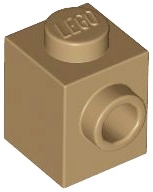 BRICK 1X1 W. 1 KNOB: {пясъчно жълт}