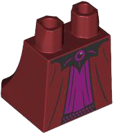 Lower Body, Skirt with Robe Ends, Black Trim and Belt, Magenta Panel Pattern: {нов тъмно червен}