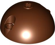 DOME 5X5X2.5, W/ CROSS HOLE: {червеникаво-кафяв}