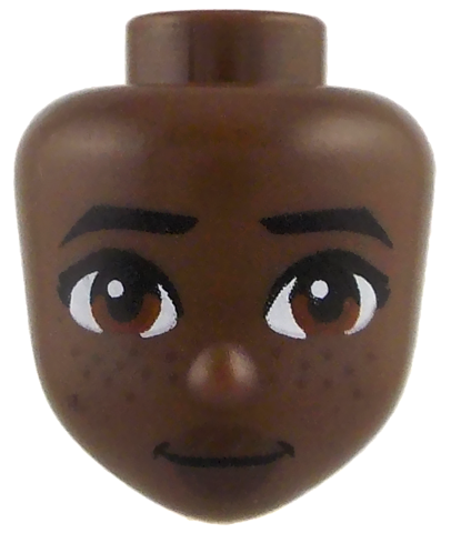 Mini Doll, Head Friends with Black Eyebrows, Reddish Brown Eyes, Dark Brown Lips and Freckles, Closed Mouth Pattern: {умбра}
