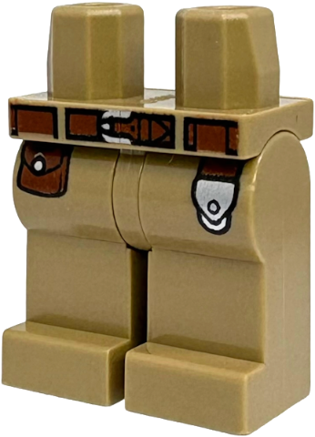 Hips and Legs with Reddish Brown Belt and Pouch, Silver Buckle and Ring Pattern: {пясъчно жълт}