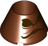 Hollow No Studs with Dark Brown Eyes and Mouth Pattern (HP Sorting Hat Face): {червеникаво-кафяв}