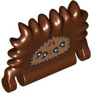 Minifigure, Utensil Book Cover, Fangs Around Edge with Medium Nougat Fur and 4 Black and White Eyes Pattern: {червеникаво-кафяв}