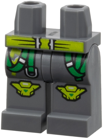 Hips and Legs with Lime Belt and Kneepads, Bright Green Straps with Silver Buckles Pattern: {тъмно каменно сив}