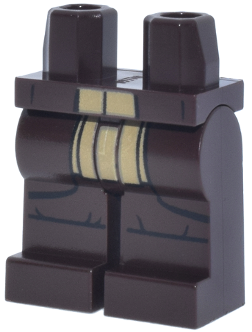 Hips and Legs with SW Dark Tan Jedi Robe Ends, Black Trim and Gathers at Knee Pattern: {тъмно кафяв}