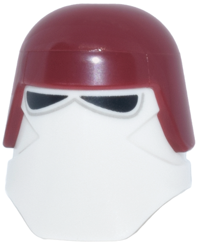 Minifigure, Headgear Helmet SW Galatic Marine with Molded Dark Red Top and Printed Black Visor Pattern: {бял}