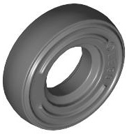 Tire 14mm D. x 4mm Smooth Small Single with Number Embossed on Side: {тъмно каменно сив}