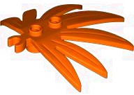 Plant Leaves 6 x 5 Swordleaf with Open O Clip Thick: {червеникаво-оранжев}
