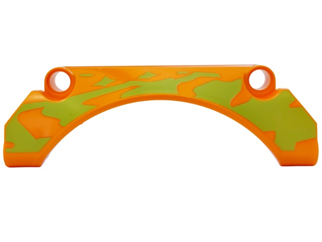 Technic, Panel Car Mudguard Arched 9 x 2 x 3 Straight Top with Lime Animal Print Pattern Model Left Side: {ярко оранжев}