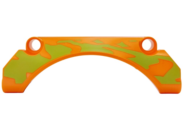 Technic, Panel Car Mudguard Arched 9 x 2 x 3 Straight Top with Lime Animal Print Pattern Model Right Side: {ярко оранжев}