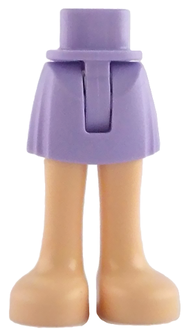 Mini Doll Hips and Skirt with Molded Light Nougat Legs Pattern - Thin Hinge: {лавандулов}
