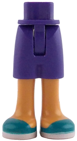 Mini Doll Hips and Shorts with Molded Nougat Legs and Printed Dark Turquoise Shoes with White Soles Pattern - Thin Hinge: {светло виолетов}