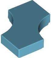 Tile, Modified 2 x 2 with 2 1 x 1 Curved Cutouts (Double Arrow): {умерено небесносин}