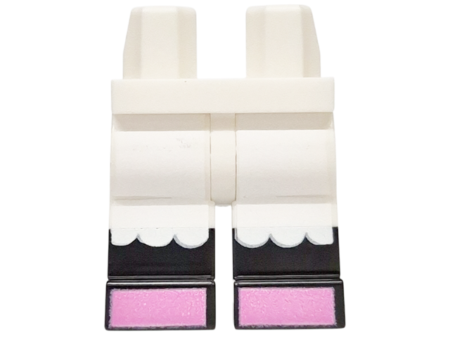 Hips and Legs with Molded Black Lower Legs / Boots and Printed White Ruffles and Dark Pink Feet Pattern: {бял}