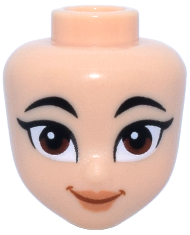 Mini Doll, Head Friends with Black Eyebrows, Reddish Brown Eyes, Nougat Lips, Dark Orange Mouth, Smile Pattern: {светло нуга}