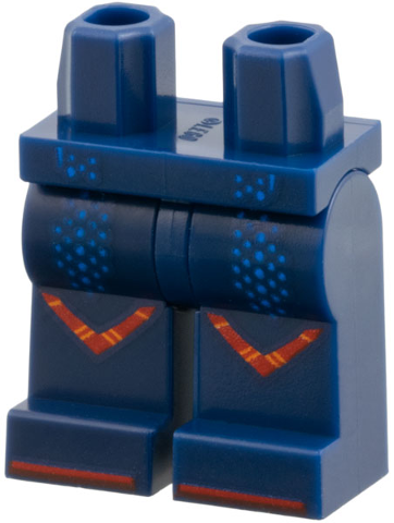 Hips and Legs with Blue Dots, Red Toe Lines and Knee Chevrons with Orange Stripes Pattern: {земно син}