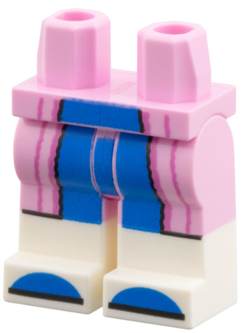 Hips and Legs with Molded White Lower Legs / Boots and Printed Robe Ends with Dark Pink Hem, Blue Pants and Toes Pattern: {светло пурпурен}