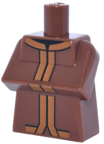 Torso, Modified Long with Folded Arms with Robe, Dark Orange Trim and Black Neck Minecraft Villager Pattern: {червеникаво-кафяв}