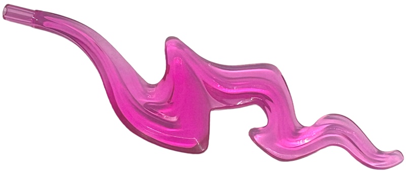 Wave Rounded Squiggly with Bar End (Flame): {прозрачен умерено червеникаво виолетов}