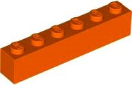 BRICK 1X6: {червеникаво-оранжев}