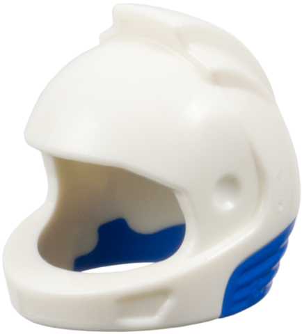 Minifigure, Headgear Helmet Space, City Astronaut with Molded Blue Neck Base Pattern: {бял}