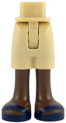 Mini Doll Hips and Shorts with Molded Umber Legs and Printed Dark Blue Sandals Pattern - Thin Hinge: {тухлено жълт}