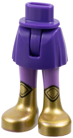 Mini Doll Hips and Skirt with Molded Medium Lavender Legs and Printed Gold Boots Pattern - Thin Hinge: {светло виолетов}
