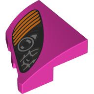 PLATE 2X2X2/3, HALF BOW, RIGHT, NO. 4: {ярко пурпурен}