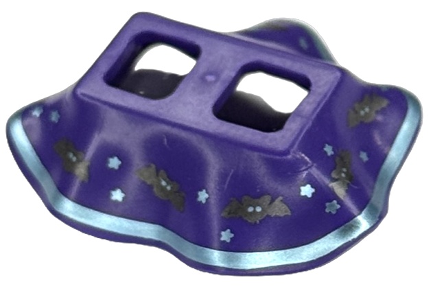 Minifigure Skirt Plastic with Dark Silver Bats, Metallic Light Blue Stars and Stripe Pattern (BAM): {светло виолетов}