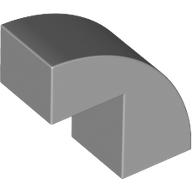BRICK 1X2X1 2/3, BOW W/ CUTOUT, NO. 1: {умерено каменно сив}