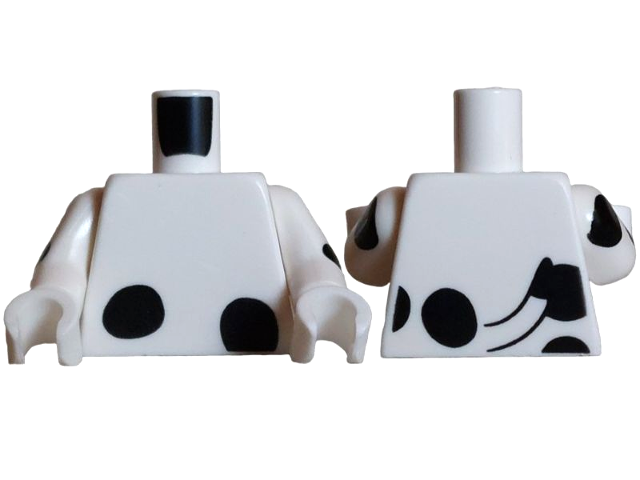Torso with Black Dalmatian Spots and Tail Pattern / White Arms with Black Dalmatian Spots / White Hands: {бял}