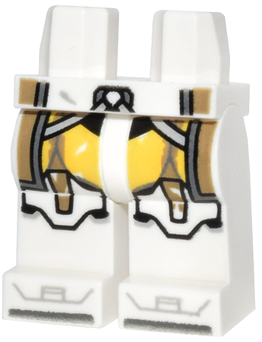 Hips and Legs with SW Clone Trooper Armor, Yellow Markings, Dark Tan Kama and Tattered Knee Pads Pattern: {бял}