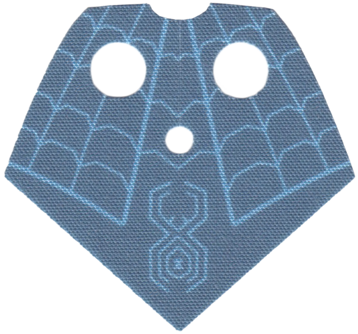 Minifigure Cape Cloth, Serape Pointed with Spider and Web on Sand Blue Background Pattern - Traditional Starched Fabric: {светло кралско син}