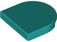 TILE 2X2, 1/2 CIRCLE: {ярко синьо-зелен}